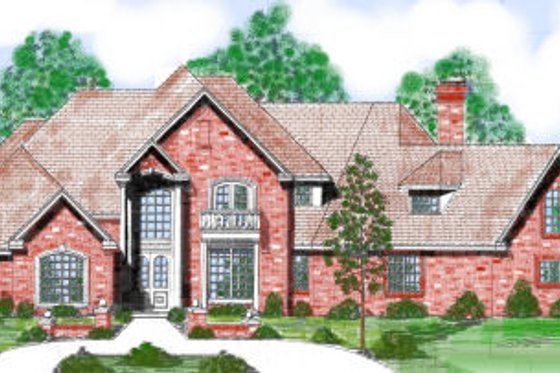Exterior - Other Elevation for European House Plan #52-198 - 4 bed, 4.5 bath