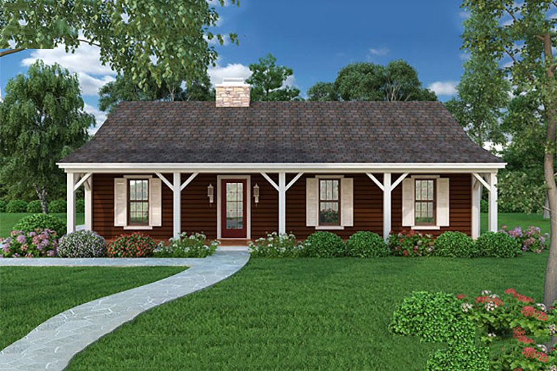 Home Plan - Country Exterior - Front Elevation Plan #45-255