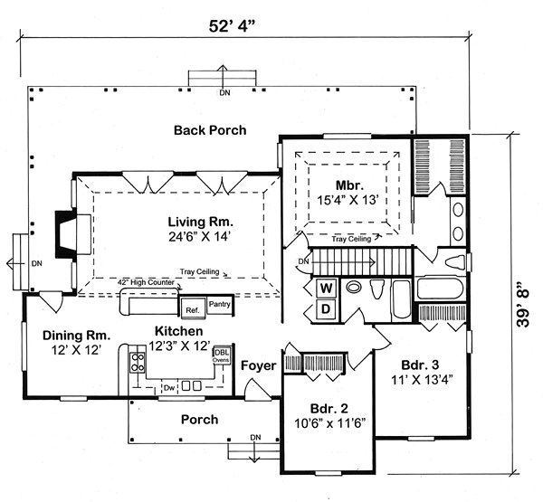 Farmhouse Floor Plan - Main Floor Plan #312-237