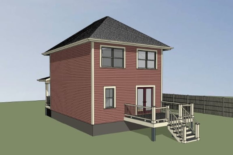 House Blueprint - Exterior - Rear Elevation for Cottage House Plan #79-121 - 3 bed, 1.5 bath