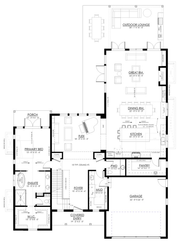 Dream House Plan - Farmhouse Floor Plan - Main Floor Plan #1114-87