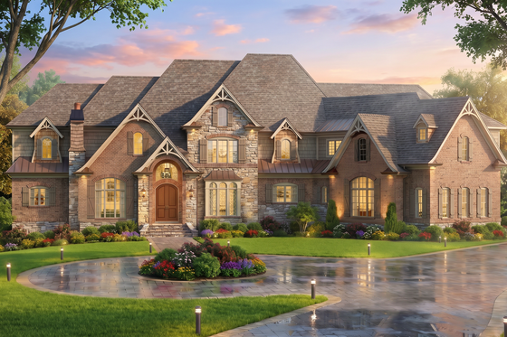 Exterior - Front Elevation 3 for Traditional House Plan #54-703 - 3 bed, 2 bath