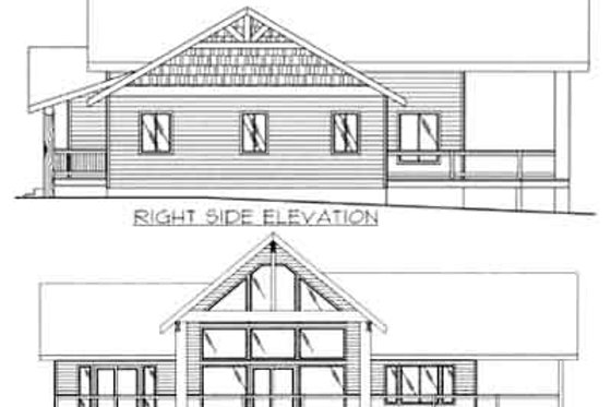 Exterior - Rear Elevation for Modern House Plan #117-455 - 2 bed, 2 bath