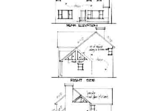 Exterior - Rear Elevation for Traditional House Plan #56-136 - 3 bed, 2.5 bath