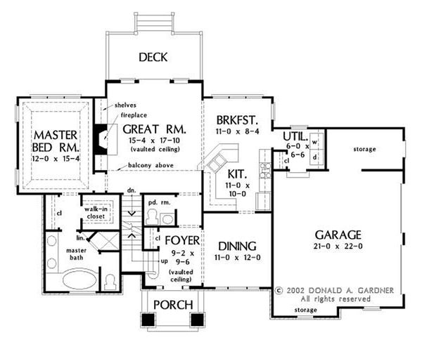 Dream House Plan - Optional Basement Stair Placement