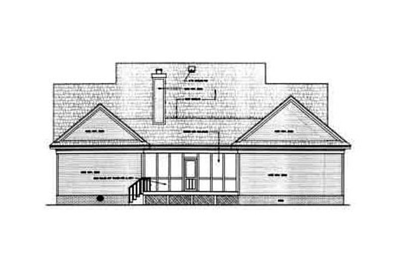 Home Plan - Exterior - Rear Elevation for Country House Plan #45-147 - 3 bed, 2.5 bath