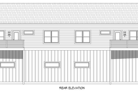 Exterior - Rear Elevation for Barndominium House Plan #932-443 - 6 bed, 5 bath