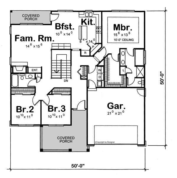 Home Plan - Traditional Floor Plan - Main Floor Plan #20-166