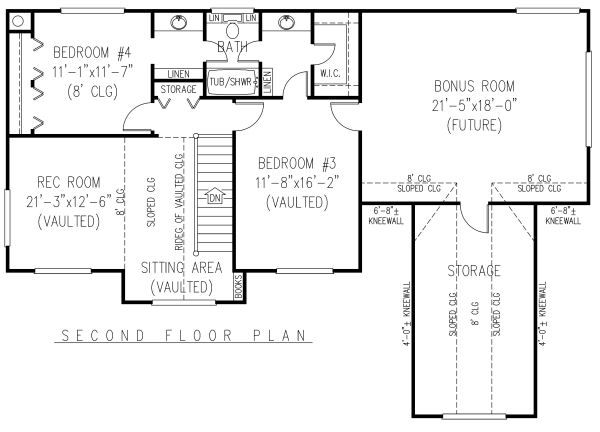 Architectural House Design - Country Floor Plan - Upper Floor Plan #11-223