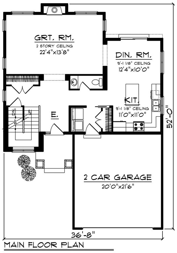 Home Plan - Craftsman Floor Plan - Main Floor Plan #70-1211