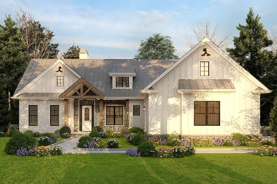 Exterior - Front Elevation 3 for Farmhouse House Plan #54-547 - 3 bed, 2.5 bath