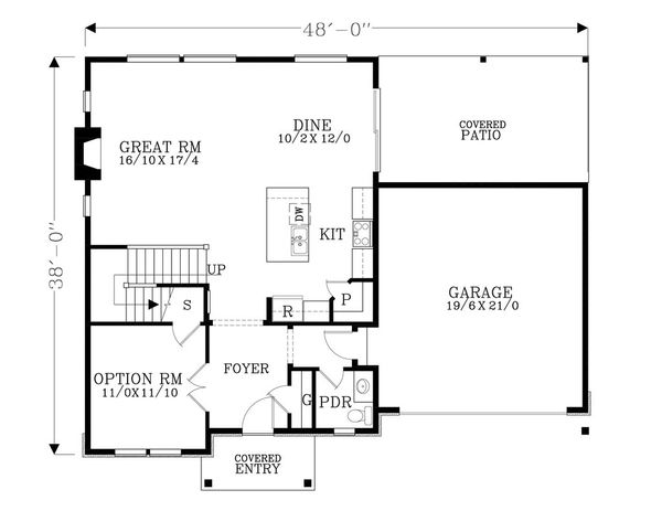 Craftsman Floor Plan - Main Floor Plan #53-484