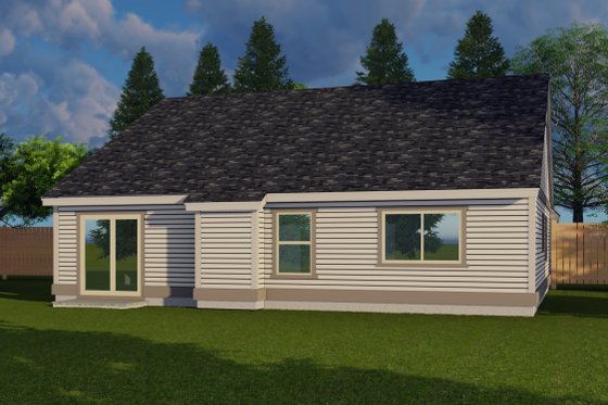 Exterior - Rear Elevation for Craftsman House Plan #53-569 - 3 bed, 2 bath