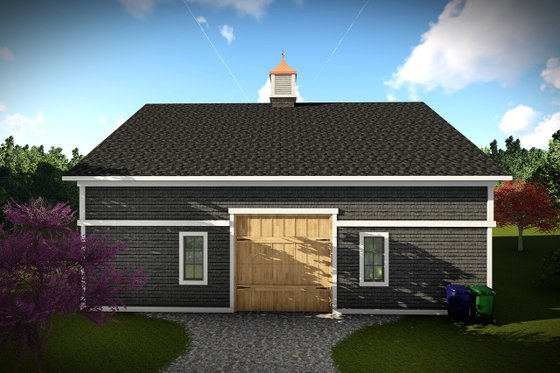 Exterior - Rear Elevation for European House Plan #70-1451, 0 bath