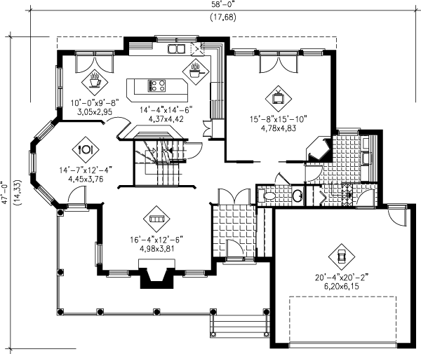 Country Floor Plan - Main Floor Plan #25-2120