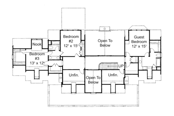 Floor Plan - Upper Floor for Country House Plan #429-32 - 4 bed, 3.5 bath