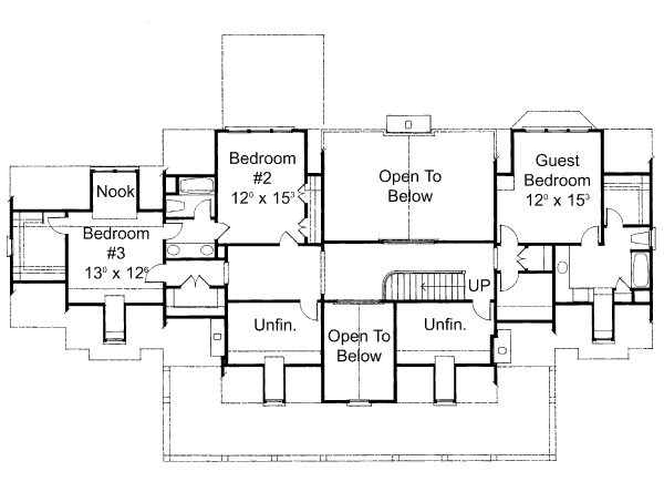 Architectural House Design - Country Floor Plan - Upper Floor Plan #429-32