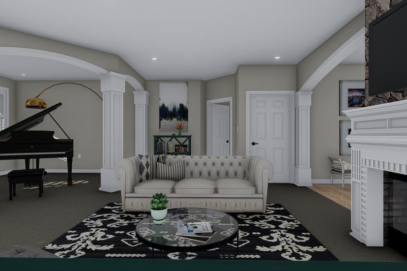Architectural House Design - Interior - Family Room 2 for Craftsman House Plan #1060-102 - 3 bed, 2.5 bath