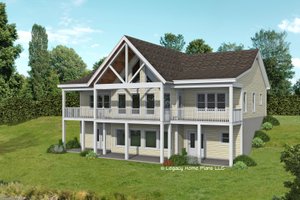 Exterior - Rear Elevation for Southern House Plan #932-860 - 3 bed, 3.5 bath