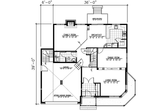Floor Plan - Main Floor for Victorian House Plan #138-196 - 3 bed, 2.5 bath