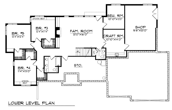House Blueprint - Mediterranean Floor Plan - Lower Floor Plan #70-414