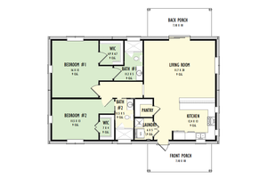 Floor Plan - Main Floor for Barndominium House Plan #1092-23 - 2 bed, 2 bath