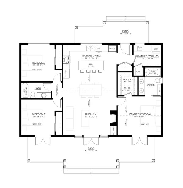 Bungalow Floor Plan - Main Floor Plan #1114-4