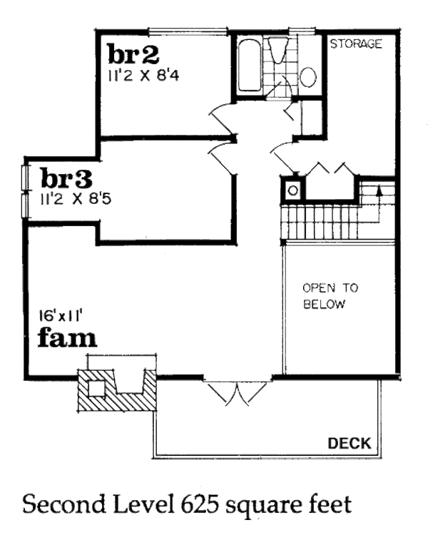 House Blueprint - Cottage Floor Plan - Upper Floor Plan #47-101