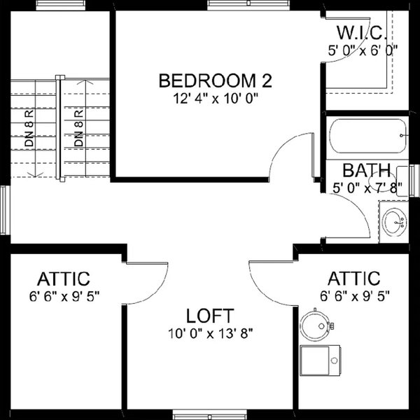 Bungalow Floor Plan - Upper Floor Plan #126-270