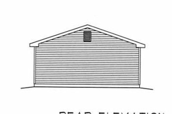 Exterior - Rear Elevation for Traditional House Plan #22-410, 0 bath
