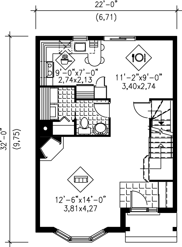 European Floor Plan - Main Floor Plan #25-2067