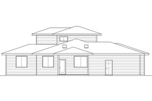 Exterior - Rear Elevation for Prairie House Plan #124-1035 - 3 bed, 2.5 bath