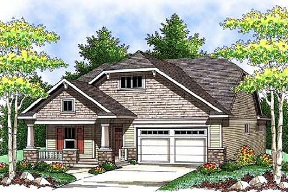 Exterior - Front Elevation for Bungalow House Plan #70-898 - 2 bed, 2 bath