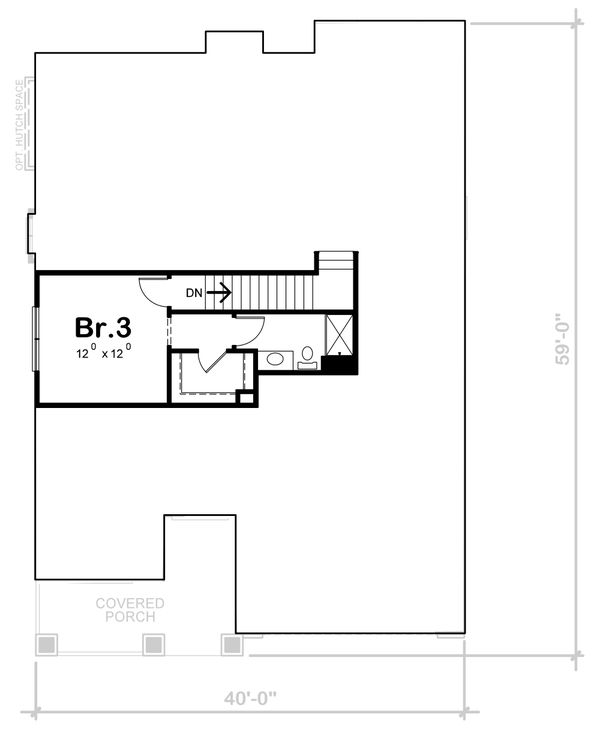 Cottage Floor Plan - Upper Floor Plan #20-2387