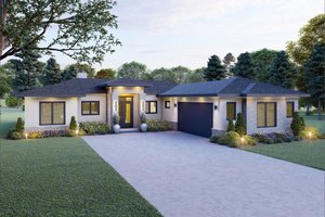 House Blueprint - Contemporary Exterior - Front Elevation Plan #932-1344