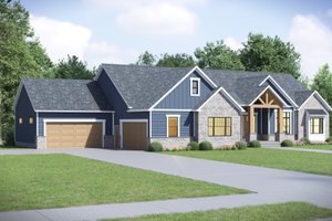 Exterior - Front Elevation 3 for Farmhouse House Plan #1089-45 - 3 bed, 2.5 bath