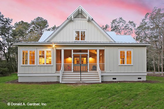 Exterior - Rear Elevation 3 for Country House Plan #929-807 - 2 bed, 3 bath