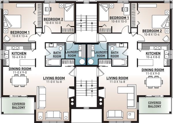 House Design - European Floor Plan - Upper Floor Plan #23-2050