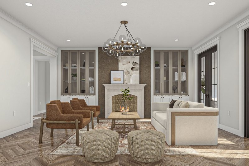 House Design - Interior - Family Room 1 for Mediterranean House Plan #455-524 - 5 bed, 4.5 bath