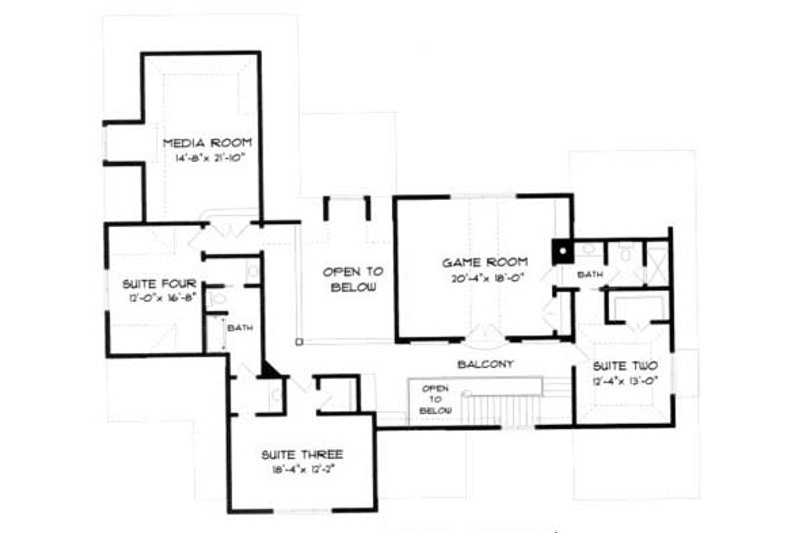 Dream House Plan - Floor Plan - Upper Floor for European House Plan #413-123 - 5 bed, 4 bath