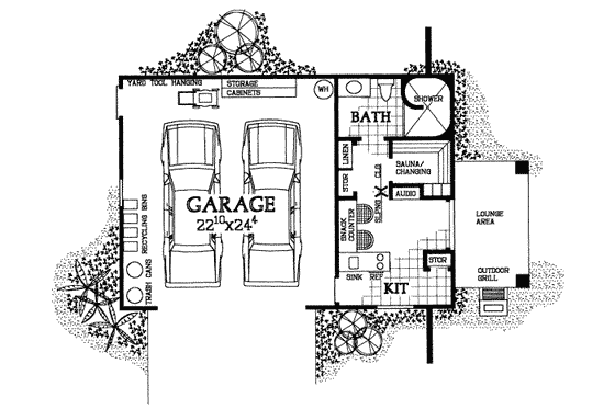 Floor Plan - Main Floor for Traditional House Plan #72-275, 0 bath