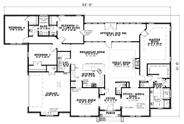 European Floor Plan - Main Floor Plan #17-2308