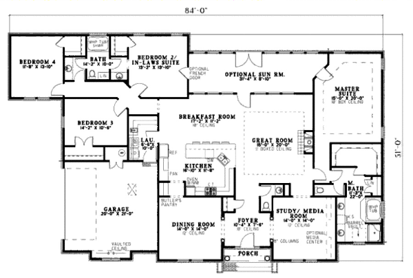 Architectural House Design - European Floor Plan - Main Floor Plan #17-2308