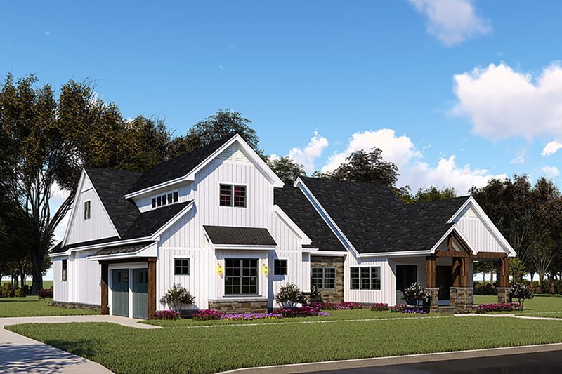 House Blueprint - Exterior - Other Elevation 3 for Barndominium House Plan #923-130 - 3 bed, 2.5 bath