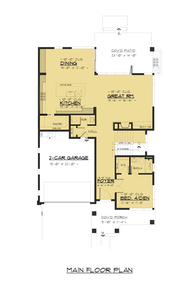 Contemporary Floor Plan - Main Floor Plan #1066-91