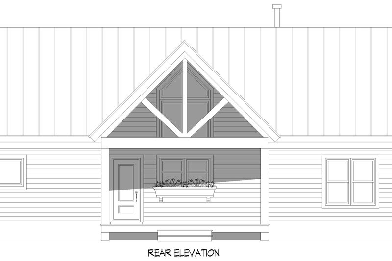 House Blueprint - Exterior - Rear Elevation 1 for Country House Plan #932-1332 - 3 bed, 2 bath