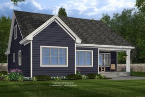 Exterior - Rear Elevation 1 for Craftsman House Plan #51-1406 - 3 bed, 2.5 bath