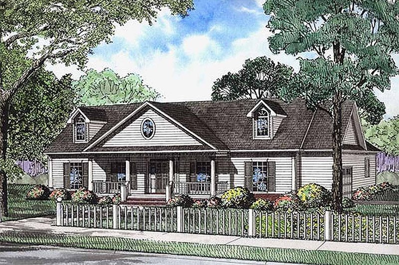 Home Plan - Farmhouse style, country design home, front elevation