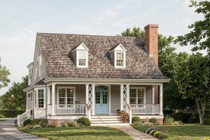 House Blueprint - Cottage Exterior - Front Elevation Plan #137-416