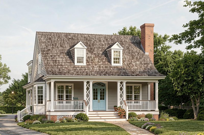 House Blueprint - Cottage Exterior - Front Elevation Plan #137-416